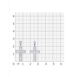 Крест из серебра литье белый