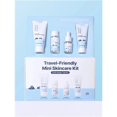 ROUND LAB Набор средств для лица с морской водой: пенка, тонер, сыворотка, крем / 1025 Dokdo Trial Kit, 30 мл, 20 мл x 2, 10 мл