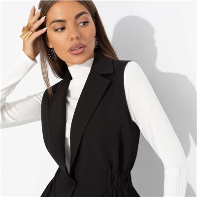 Жилет приталенный, Летнее наслаждение (черный)