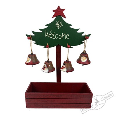 Колокольчик декоративный с рождественским рисунком асс. из 4-х в дисплее (металл) 7х8 см