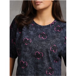 Футболка "Принт" графит женская