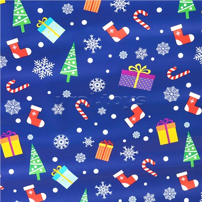 Упаковочная бумага С Новым счастьем в асстортименте (70х100см, 1л, 5 дизайнов в шоубоксе)