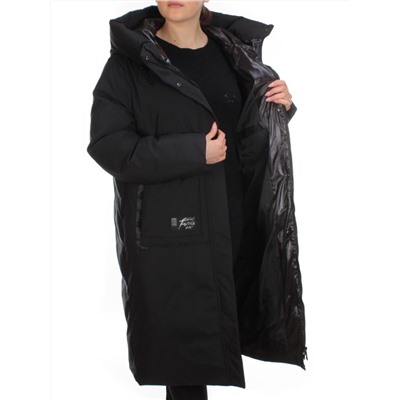 2236 BLACK Пальто женское зимнее AKIDSEFRS (200 гр. холлофайбера)