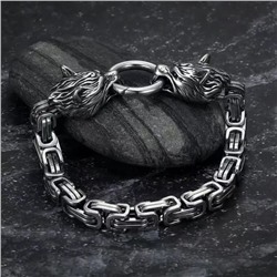 BS868 Браслет Волк, нержавеющая сталь, 20см