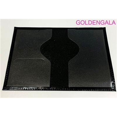 Обложка для паспорта из натуральной кожи черная