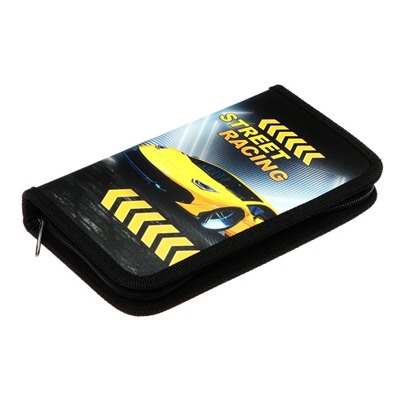 Пенал 1 секция 115×205×30 мм, Calligrata «Тачка racing», ламинированный картон