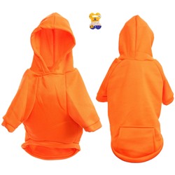 Кофта - толстовка для мелких пород собак "BRO Style", цвет оранжевый, р 2XL (на флисе)
