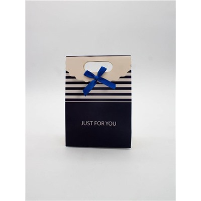 Пакет подарочный (XS) "Many stripes", blue (12x6x16)