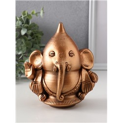 Фигурка гипс «Ганеша», 14.5×13.5×9 см, бронза
