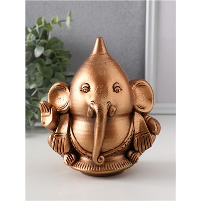 Фигурка гипс «Ганеша», 14.5×13.5×9 см, бронза