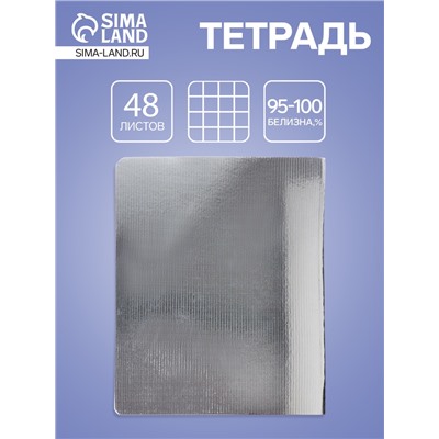 Тетрадь 48 листов в клетку «Серебро», металлизированный эффект