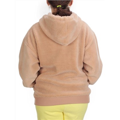 110 BEIGE Худи женское Тедди на флисе