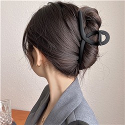 Заколка-краб для волос матовый Черный ПЕТЕЛЬКА, 13 см.