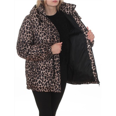 SJ 2251 BROWN /LEOPARD Куртка зимняя женская (200 гр. холлофайбер)