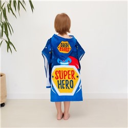 Полотенце-пончо детское махровое Крошка Я "Super Hero" 60*120см, 100% хлопок, 300гр/м2