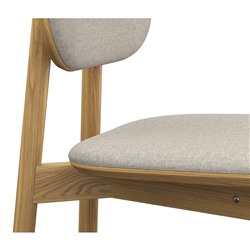 Стул с обивкой Saga, рогожка, бежевый