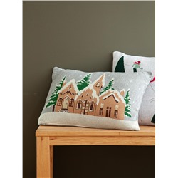 Подушка вязаная с новогодним рисунком Christmas Village из коллекции New Year Essential, 40x60 см