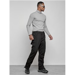 Полукомбинезон утепленный мужской зимний горнолыжный черного цвета 7431Ch