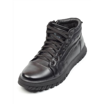 05-M990-2 BLACK Ботинки зимние мужские (искусственная кожа, искусственный мех)