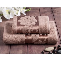 4289107 Набор махровых полотенец "Florans" 50х90,70х130 см,450 г/м2, бамбук 100 %, шоколад