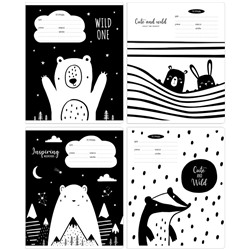 Тетрадь 18л., клетка MESHU "Black&white"