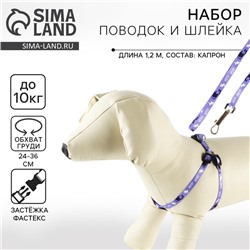 Поводок «Мур! Мур!» 120 см, шлейка 24-34×1 см