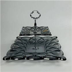 588-724 Двухъярусная этажерка в под.уп.(х6)Стекло