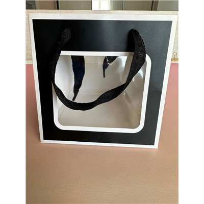 Пакет подарочный д/цветов,15*15*15 см, 1 шт/окошко+ткан 13576//