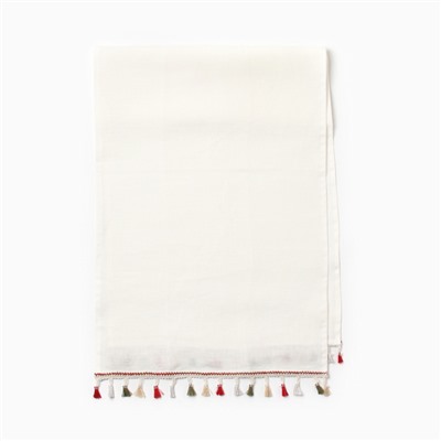 Дорожка на стол Этель Home collection, 40×146 см, 100% лён, белая