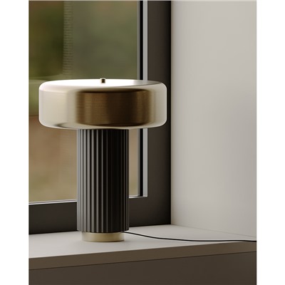 Лампа настольная Stone, Ø27х35 см, черная/золотистая