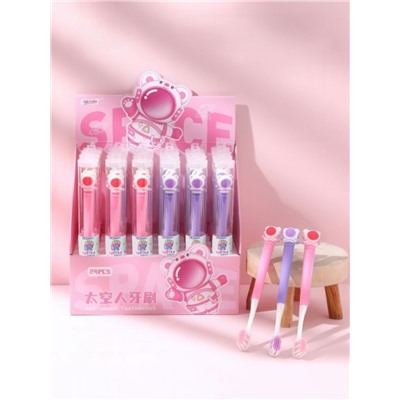 Зубная щётка для взрослых iLikeGift "Cosmonaut smile" (21 см), шоу-бокс 24 шт.