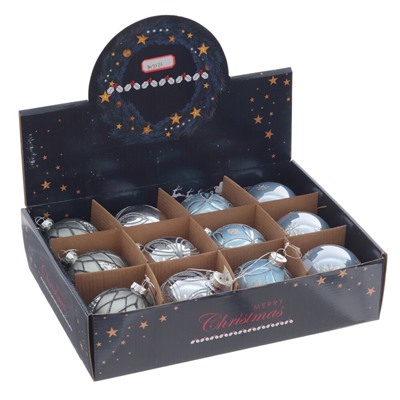 GAEM Набор из 12шт Украшение новогоднее "Шар", D 8 см, L34 W25 H8 см