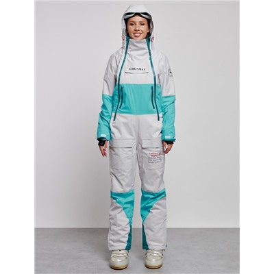 Горнолыжный комбинезон женский зимний голубого цвета 2320Gl
