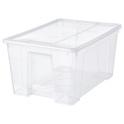 SAMLA, Box mit Deckel, transparent,, 57x39x28 cm/45 l