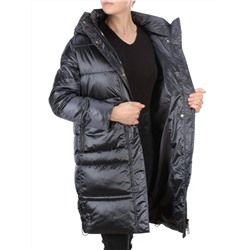 9106 BLACK Пальто зимнее женское  FLOWEROVE (200 гр. холлофайбера)