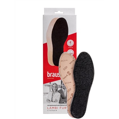 BRAUS Стельки из натурального меха LAMBY FUR р.41-42