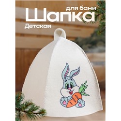 Шапка для бани с детским принтом "Заяц"