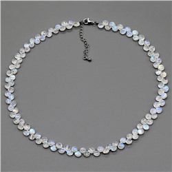 Бусы из Лунного камня адуляра капля, 44см, 19,4г