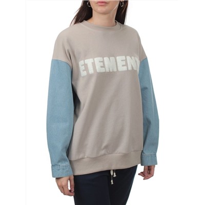 3266 GRAY/LT. BLUE Толстовка женская (95% хлопок, 5% спандекс)