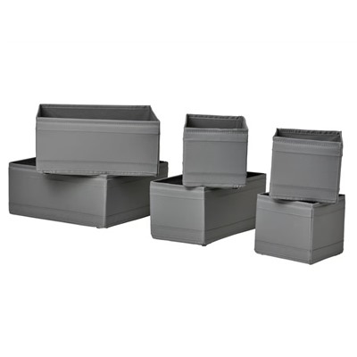 SKUBB, Box 6er-Set,  dunkelgrau