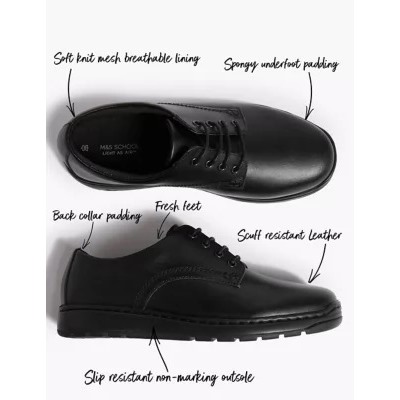 Kids’ Leather Lace Up School Shoes (13 Small - 10 Large)