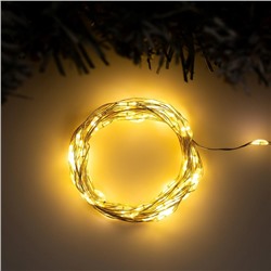 УЦЕНКА НИТЬ ROSA. IP20, 5 м, Н.С. LED(1608)-100-4.5V, ААx3 (не в компл.), 2 режима, Т/БЕЛЫЙ