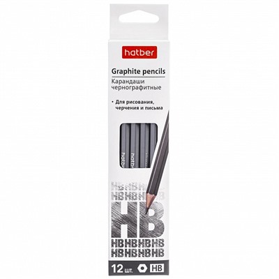 Карандаш ч/г HB Hatber PERFECT шестигран.корпус BL_074184/12/Россия