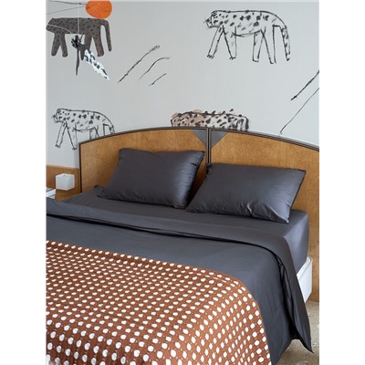 Покрывало из хлопка Polka dots карамельного цвета из коллекции Essential, 180х250 см