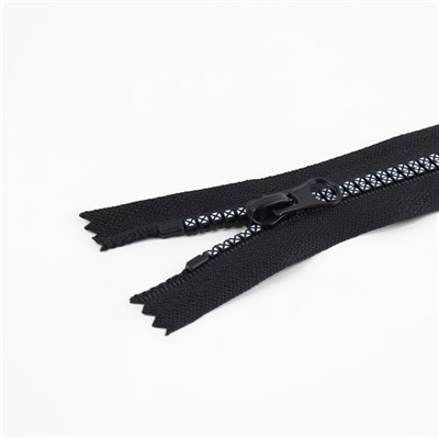 Молния «Трактор», №5, неразъёмная, замок автомат, 18 см, чёрная, белая