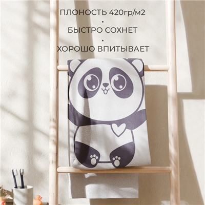 Полотенце махровое "Этель" Панда, 70х130 см, 100% хлопок, 420гр/м2