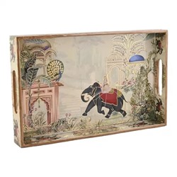 Деревянный сервировочный поднос, Wooden Serving Tray, произв. HomeShastra