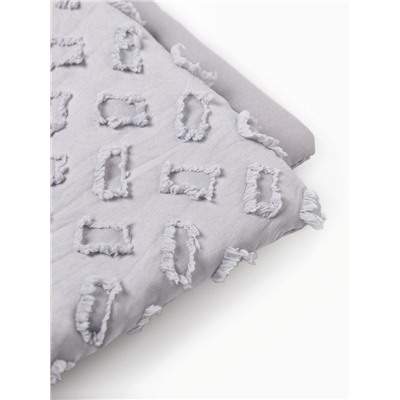 Покрывало LoveLife Tufting: Квадрат цв.серо-сиреневый, 150*220±5см, микрофайбер, 100%  п/э
