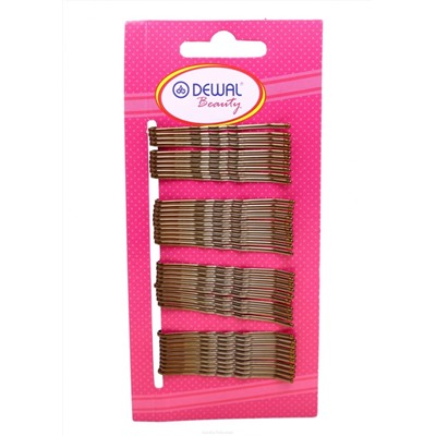 Dewal Beauty Невидимки для волос N-40BRONZ, волна, 50 мм, бронзовый, 40 шт.