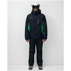 Горнолыжный костюм мужской зимний зеленого цвета 07715Z